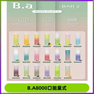 BA BAR2拋棄式一次性8000口電子煙【買十送一】